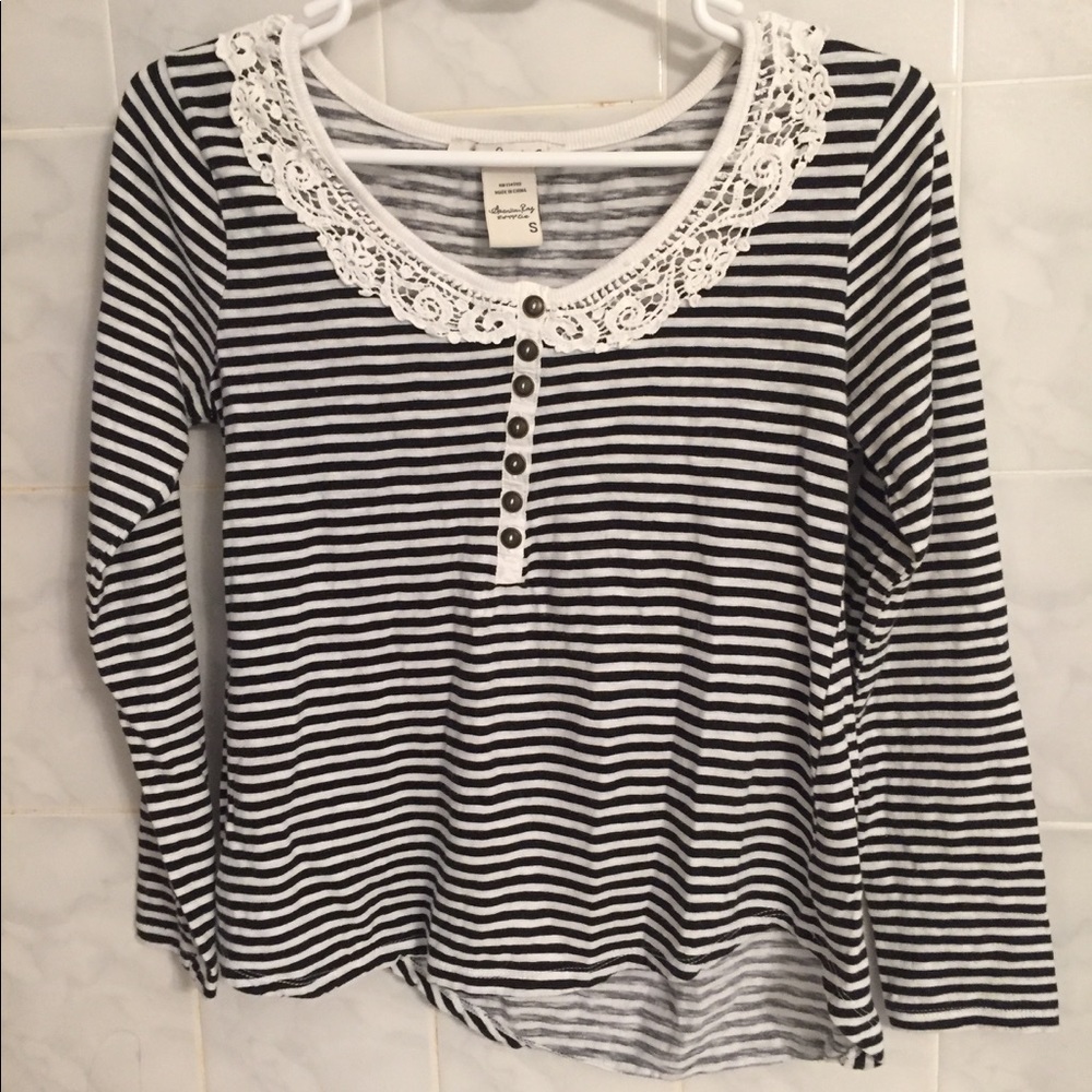 Striped Lacey long-sleeve